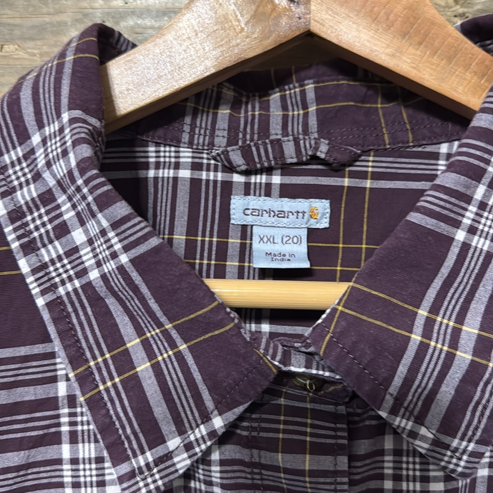 Carhartt‎ Ladies Button Down Plaid Long Sleeve Plus Size Shirt XXL - Picture 3 of 6